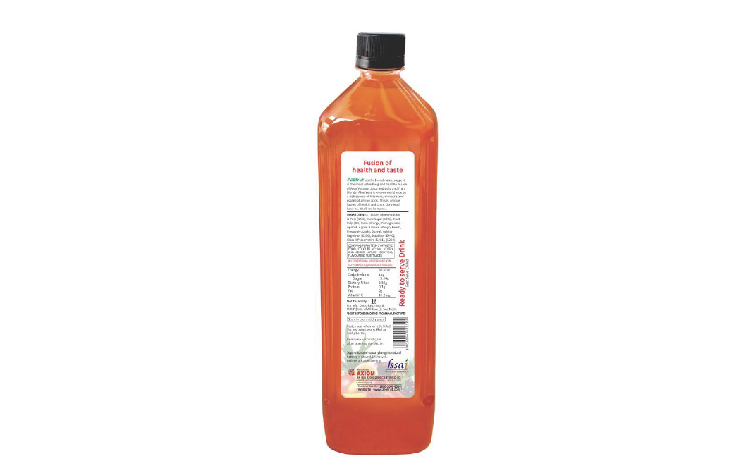 AloFrut Mixed Fruit Aloevera + Fruits Juice   Plastic Bottle  1 litre